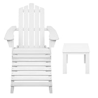 Thumbnail for Gardeon Outdoor Sun Lounge Beach Chairs Table Setting Wooden Adirondack Patio Chair