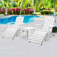 Thumbnail for Gardeon Outdoor Sun Lounge Beach Chairs Table Setting Wooden Adirondack Patio Chair