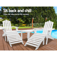 Thumbnail for Gardeon Outdoor Sun Lounge Beach Chairs Table Setting Wooden Adirondack Patio Chair