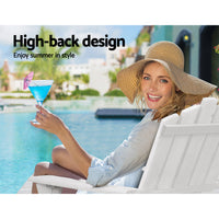 Thumbnail for Gardeon Outdoor Sun Lounge Beach Chairs Table Setting Wooden Adirondack Patio Chair