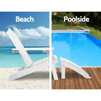 Thumbnail for Gardeon Outdoor Sun Lounge Beach Chairs Table Setting Wooden Adirondack Patio Chair