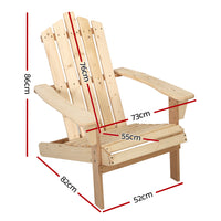 Thumbnail for Gardeon Outdoor Sun Lounge Beach Chairs Table Setting Wooden Adirondack Patio Chair Light Wood Tone