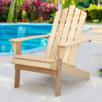 Thumbnail for Gardeon Outdoor Sun Lounge Beach Chairs Table Setting Wooden Adirondack Patio Chair Light Wood Tone