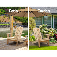 Thumbnail for Gardeon Outdoor Sun Lounge Beach Chairs Table Setting Wooden Adirondack Patio Chair Light Wood Tone