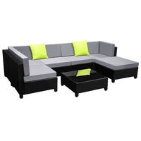 Thumbnail for Gardeon 7PC Sofa Set Outdoor Furniture Lounge Setting Wicker Couches Garden Patio Pool