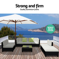 Thumbnail for Gardeon 7PC Sofa Set Outdoor Furniture Lounge Setting Wicker Couches Garden Patio Pool