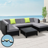 Thumbnail for Gardeon 7PC Sofa Set Outdoor Furniture Lounge Setting Wicker Couches Garden Patio Pool