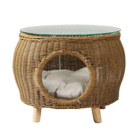 Thumbnail for Gardeon Side Table Coffee Pet Bed Wicker Indoor Outdoor Furniture Patio Desk