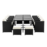 Thumbnail for Gardeon 13 Piece Wicker Outdoor Dining Table Set