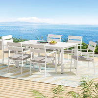 Thumbnail for Gardeon 7 Piece Outdoor Dining Set Aluminum Table Chairs 6-seater Lounge Setting