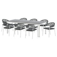 Thumbnail for Gardeon 9PCS Outdoor Dining Set Table Chairs Patio Rope Lounge Setting 8-seater