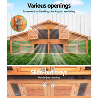 Thumbnail for i.Pet Rabbit Hutch Chicken Coop Wooden Pet Hutch 169cm x 52cm x 72cm