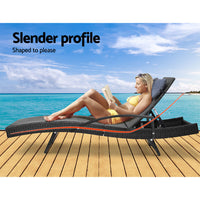 Thumbnail for Gardeon Outdoor Sun Lounge Furniture Day Bed Wicker Pillow Sofa Set