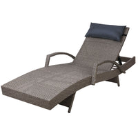 Thumbnail for Gardeon Outdoor Sun Lounge Furniture Day Bed Wicker Pillow Sofa Set