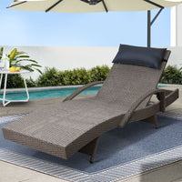 Thumbnail for Gardeon Outdoor Sun Lounge Furniture Day Bed Wicker Pillow Sofa Set