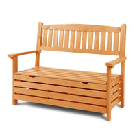 Thumbnail for Gardeon Outdoor Storage Bench Box Wooden Garden Chair 2 Seat Timber Furniture