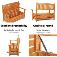 Thumbnail for Gardeon Outdoor Storage Bench Box Wooden Garden Chair 2 Seat Timber Furniture