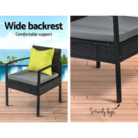 Thumbnail for Gardeon Outdoor Furniture Lounge Setting Garden Patio Wicker Cover Table Chairs