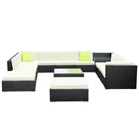 Thumbnail for Gardeon 13PC Sofa Set with Storage Cover Outdoor Furniture Wicker