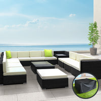 Thumbnail for Gardeon 13PC Sofa Set with Storage Cover Outdoor Furniture Wicker