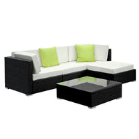 Thumbnail for Gardeon 5PC Sofa Set with Storage Cover Outdoor Furniture Wicker