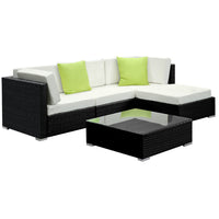 Thumbnail for Gardeon 5PC Sofa Set with Storage Cover Outdoor Furniture Wicker