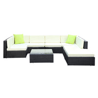 Thumbnail for Gardeon 8PC Sofa Set with Storage Cover Outdoor Furniture Wicker