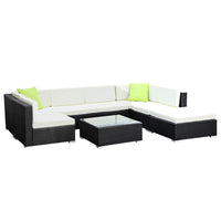 Thumbnail for Gardeon 8PC Sofa Set with Storage Cover Outdoor Furniture Wicker