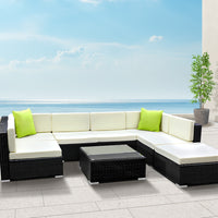 Thumbnail for Gardeon 8PC Outdoor Furniture Sofa Set Wicker Garden Patio Pool Lounge