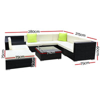 Thumbnail for Gardeon 9PC Sofa Set with Storage Cover Outdoor Furniture Wicker