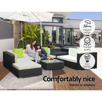 Thumbnail for Gardeon 9PC Sofa Set with Storage Cover Outdoor Furniture Wicker