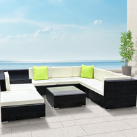 Thumbnail for Gardeon 9PC Outdoor Furniture Sofa Set Wicker Garden Patio Pool Lounge