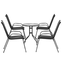 Thumbnail for Gardeon Outdoor Furniture 5PC Table and chairs Stackable Bistro Set Patio Coffee