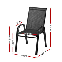 Thumbnail for Gardeon 2X Outdoor Stackable Chairs Lounge Chair Bistro Set Patio Furniture