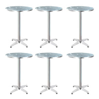 Thumbnail for Gardeon 6pcs Outdoor Bar Table Furniture Adjustable Aluminium Cafe Table Round