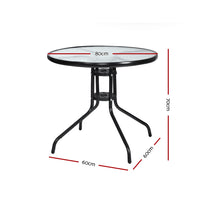 Thumbnail for Gardeon Outdoor Dining Table Bar Setting Steel Glass 70CM