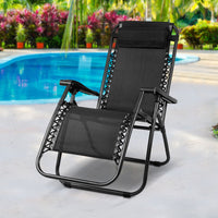 Thumbnail for Gardeon Outdoor Portable Recliner - Black