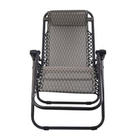 Thumbnail for Gardeon Set of 2 Zero Gravity Chairs Reclining Outdoor Furniture Sun Lounge Folding Camping Lounger Grey