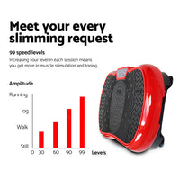 Thumbnail for Everfit Vibration Machine Plate Platform Body Shaper Home Gym Fitness Red