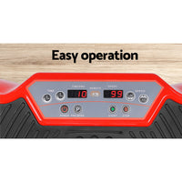 Thumbnail for Everfit Vibration Machine Plate Platform Body Shaper Home Gym Fitness Red