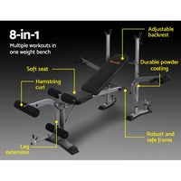 Thumbnail for Everfit Weight Bench Adjustable Bench Press 8-In-1 Gym Equipment