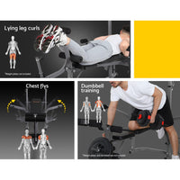 Thumbnail for Everfit Weight Bench Adjustable Bench Press 8-In-1 Gym Equipment