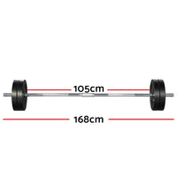 Thumbnail for 48KG Barbell Weight Set Plates Bar Bench Press Fitness Exercise Home Gym 168cm