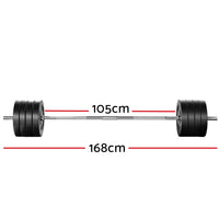 Thumbnail for 88KG Barbell Weight Set Plates Bar Bench Press Fitness Exercise Home Gym 168cm