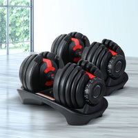 Thumbnail for 2Pcs 24kg Adjustable Dumbbell Weight Dumbbells Plates Home Gym Fitness Exercise