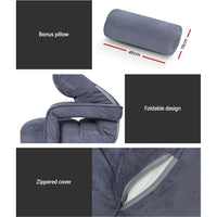 Thumbnail for Artiss Floor Sofa Bed Lounge Chair Recliner Chaise Chair Swivel Charcoal