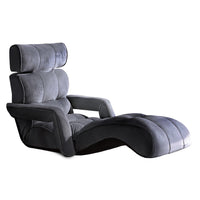 Thumbnail for Artiss Adjustable Lounger with Arms - Charcoal