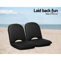 Thumbnail for Artiss Foldable Beach Sun Picnic Seat - Black