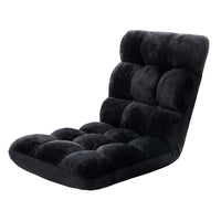 Thumbnail for Artiss Lounge Sofa Floor Recliner Futon Chaise Folding Couch Black