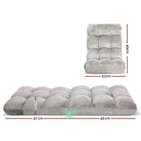 Thumbnail for Artiss Lounge Sofa Floor Recliner Futon Chaise Folding Couch Grey